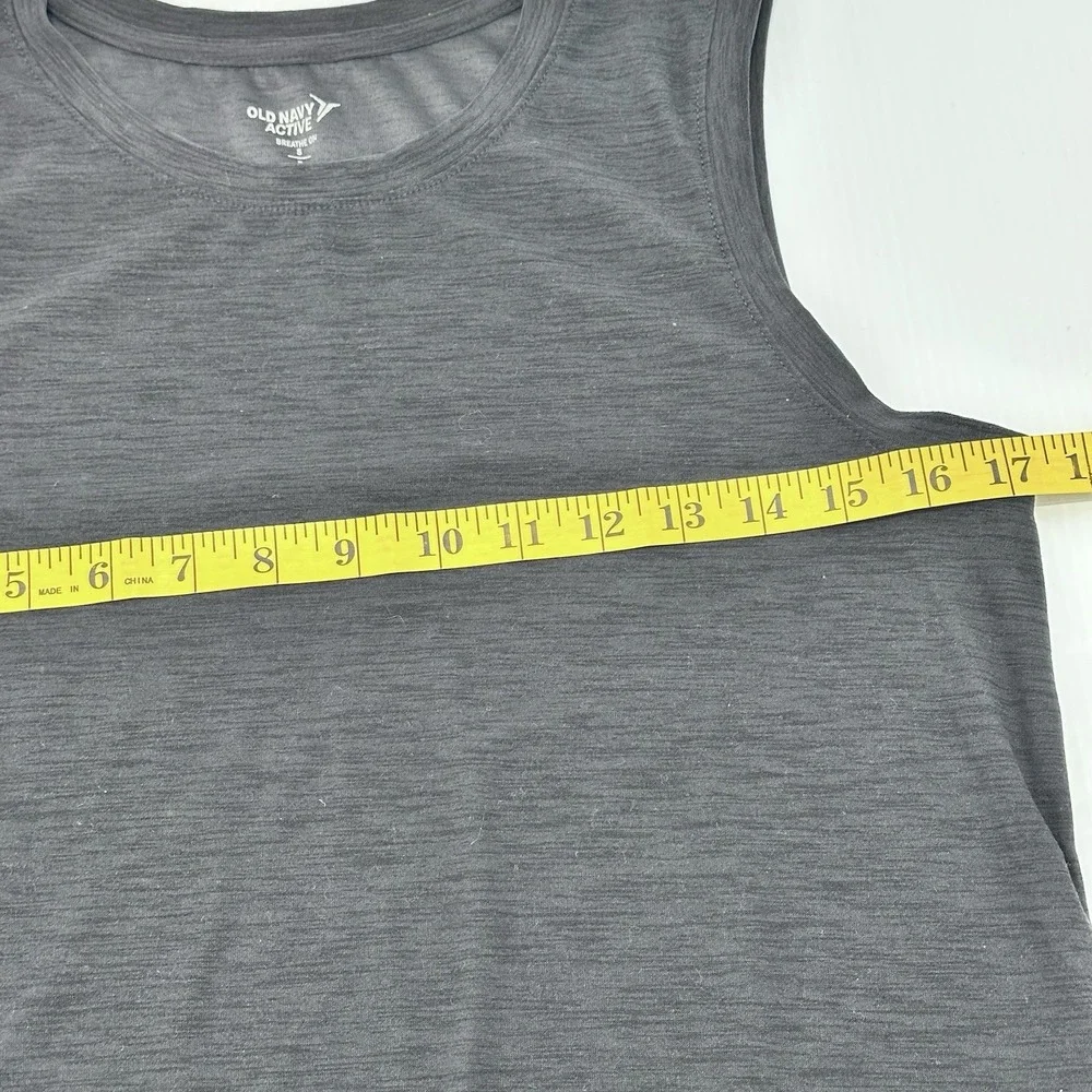 2/$20 Old Navy Active Breathe On Tank Top Womens Size S Gray‎ Ruffles like new! - Picture 4 of 5